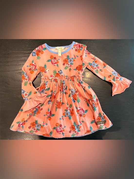 Matilda Jane Other - EUC Matilda Jane Peach Floral Long-Sleeve Twirl Dress 2T
